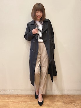 「DRESKIP（ドレスキップ）のアイテム（トレンチコート）」を使った、RA★SEさん（レディース・162cm）の春コーディネート