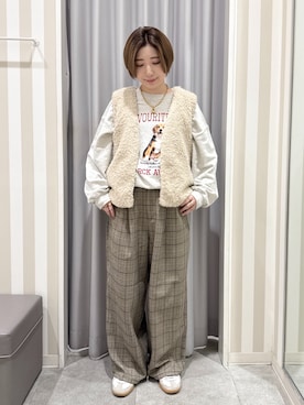 「アイテム（ベスト）」を使った、RA★SEさん（レディース・162cm）の秋コーディネート