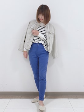 「DRESKIP（ドレスキップ）のアイテム（デニムジャケット）」を使った、RA★SEさん（レディース・162cm）の冬コーディネート