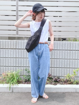 「DRESKIP（ドレスキップ）のアイテム（キャップ）」を使った、RA★SEさん（レディース・162cm）の夏コーディネート