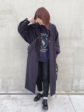「ドレスシューズ」｜「アイテム（スウェット）」を使った、RA★SEさん（レディース・162cm）の冬コーディネート