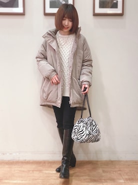 「DRESKIP（ドレスキップ）のアイテム（ダウンジャケット/コート）」を使った、RA★SEさん（レディース・162cm）の秋コーディネート