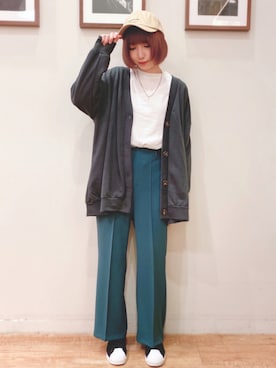 「DRESKIP（ドレスキップ）のアイテム（キャップ）」を使った、RA★SEさん（レディース・162cm）の秋コーディネート