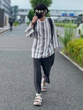 「SHAKA（シャカ）のアイテム（シューズ）」を使った、Renjiさん（メンズ・173cm）の夏コーディネート
