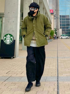 「URBAN RESEARCH Sonny Label（アーバンリサーチサニーレーベル）のアイテム（マウンテンパーカー）」を使った、Renjiさん（メンズ・173cm）の冬コーディネート