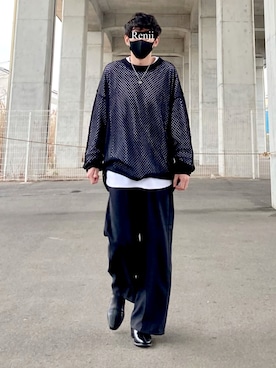 「EDWIN」｜「アイテム（アクセサリー）」を使った、Renjiさん（メンズ・173cm）の春コーディネート