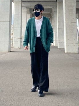 「POLICE（ポリス）の【POLICE】ポリス ＜piccolo collection＞ TOKEN ネックレス（ネックレス）」を使った、Renjiさん（メンズ・173cm）の冬コーディネート