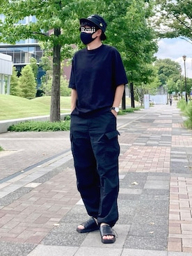 「CREARE LINO」｜「アイテム（カーゴパンツ）」を使った、Renjiさん（メンズ・173cm）の夏コーディネート