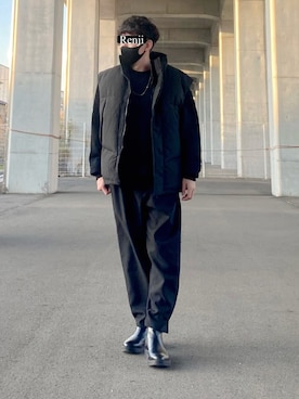 「STYLEMIXER（スタイルミキサー）のアイテム（スウェット）」を使った、Renjiさん（メンズ・173cm）の冬コーディネート