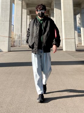 「alpha」｜「アイテム（その他）」を使った、Renjiさん（メンズ・173cm）の冬コーディネート
