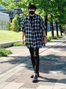 「半袖」｜「アイテム（その他）」を使った、Renjiさん（メンズ・173cm）の夏コーディネート