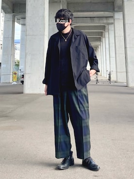 「POLICE（ポリス）の【POLICE】ポリス ＜piccolo collection＞ TOKEN ネックレス（ネックレス）」を使った、Renjiさん（メンズ・173cm）の秋コーディネート