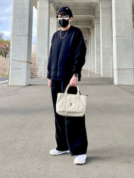 「STYLEMIXER（スタイルミキサー）のアイテム（スウェット）」を使った、Renjiさん（メンズ・173cm）の冬コーディネート