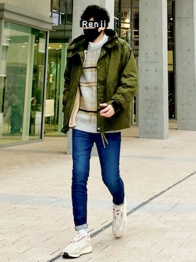 「URBAN RESEARCH Sonny Label（アーバンリサーチサニーレーベル）のアイテム（マウンテンパーカー）」を使った、Renjiさん（メンズ・173cm）の冬コーディネート