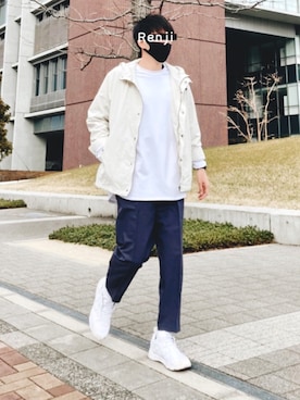 「URBAN RESEARCH Sonny Label（アーバンリサーチサニーレーベル）のアイテム（マウンテンパーカー）」を使った、Renjiさん（メンズ・173cm）の春コーディネート