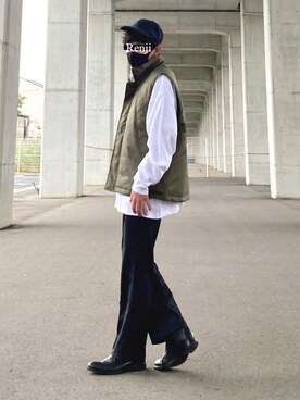 「Lee」｜「アイテム（キャップ）」を使った、Renjiさん（メンズ・173cm）の秋コーディネート