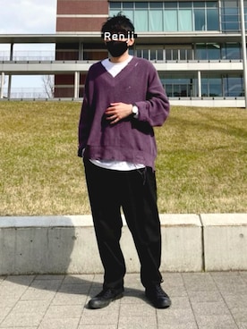 「アイテム（腕時計、ホワイト系）」を使った、Renjiさん（メンズ・173cm）の春コーディネート