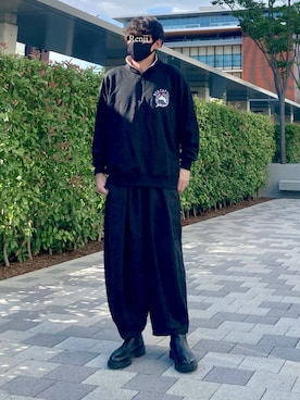 「ジョンズクローゼット」｜「アイテム（スウェット）」を使った、Renjiさん（メンズ・173cm）の秋コーディネート