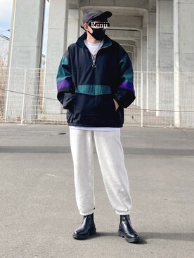 「春服デビュー宣言」｜「アイテム（ナイロンジャケット）」を使った、Renjiさん（メンズ・173cm）の春コーディネート