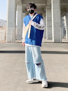 「アニエスベー」｜「アイテム（その他）」を使った、Renjiさん（メンズ・173cm）の春コーディネート