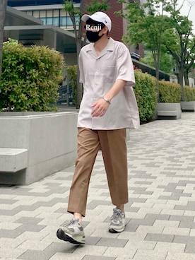 「Confirm（コンファーム）のアイテム」を使った、Renjiさん（メンズ・173cm）の夏コーディネート