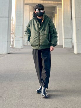 「CREARELINOコーデ」｜「アイテム（ジャケット/アウター）」を使った、Renjiさん（メンズ・173cm）の冬コーディネート