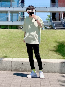 「スキニー　黒」｜Renjiさん（メンズ・173cm）の夏コーディネート