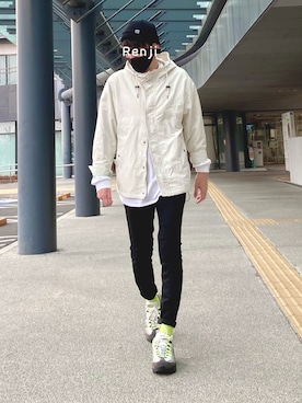 「URBAN RESEARCH Sonny Label（アーバンリサーチサニーレーベル）のアイテム（マウンテンパーカー）」を使った、Renjiさん（メンズ・173cm）の春コーディネート