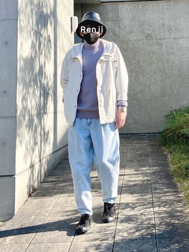 「URBAN RESEARCH Sonny Label（アーバンリサーチサニーレーベル）のアイテム（マウンテンパーカー）」を使った、Renjiさん（メンズ・173cm）の春コーディネート