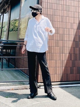 「Lee」｜「アイテム（キャップ）」を使った、Renjiさん（メンズ・173cm）の春コーディネート