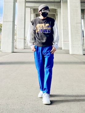 「EDWIN」｜「アイテム（アクセサリー）」を使った、Renjiさん（メンズ・173cm）の冬コーディネート