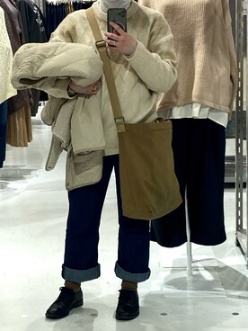 「salut!（サリュ!）のアイテム（バッグ）」を使った、芽さん（レディース・153cm）の冬コーディネート