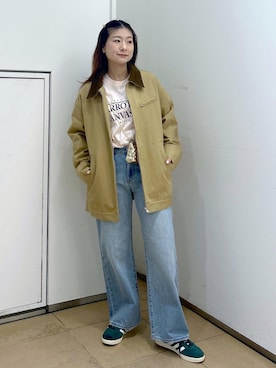「ADAM ET ROPE'（アダムエロペ）のアイテム（その他アウター）」を使った、ハヅキさん（レディース・158cm）の冬コーディネート