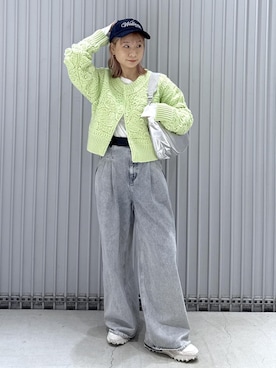 「アイテム（Tシャツ/カットソー）」を使った、ハヅキさん（レディース・159cm・20代）の冬コーディネート