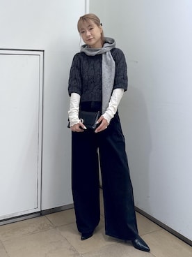「アイテム（マフラー）」を使った、ハヅキさん（レディース・159cm）の秋コーディネート