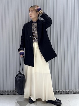 「ADAM ET ROPE'（アダムエロペ）のアイテム（スカート）」を使った、ハヅキさん（レディース・159cm）の秋コーディネート