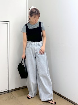 「ADAM ET ROPE'（アダムエロペ）のアイテム」を使った、ハヅキさん（レディース・159cm）の夏コーディネート