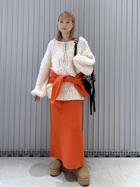 「アイテム（ブーツ）」を使った、ハヅキさん（レディース・159cm・20代）の冬コーディネート