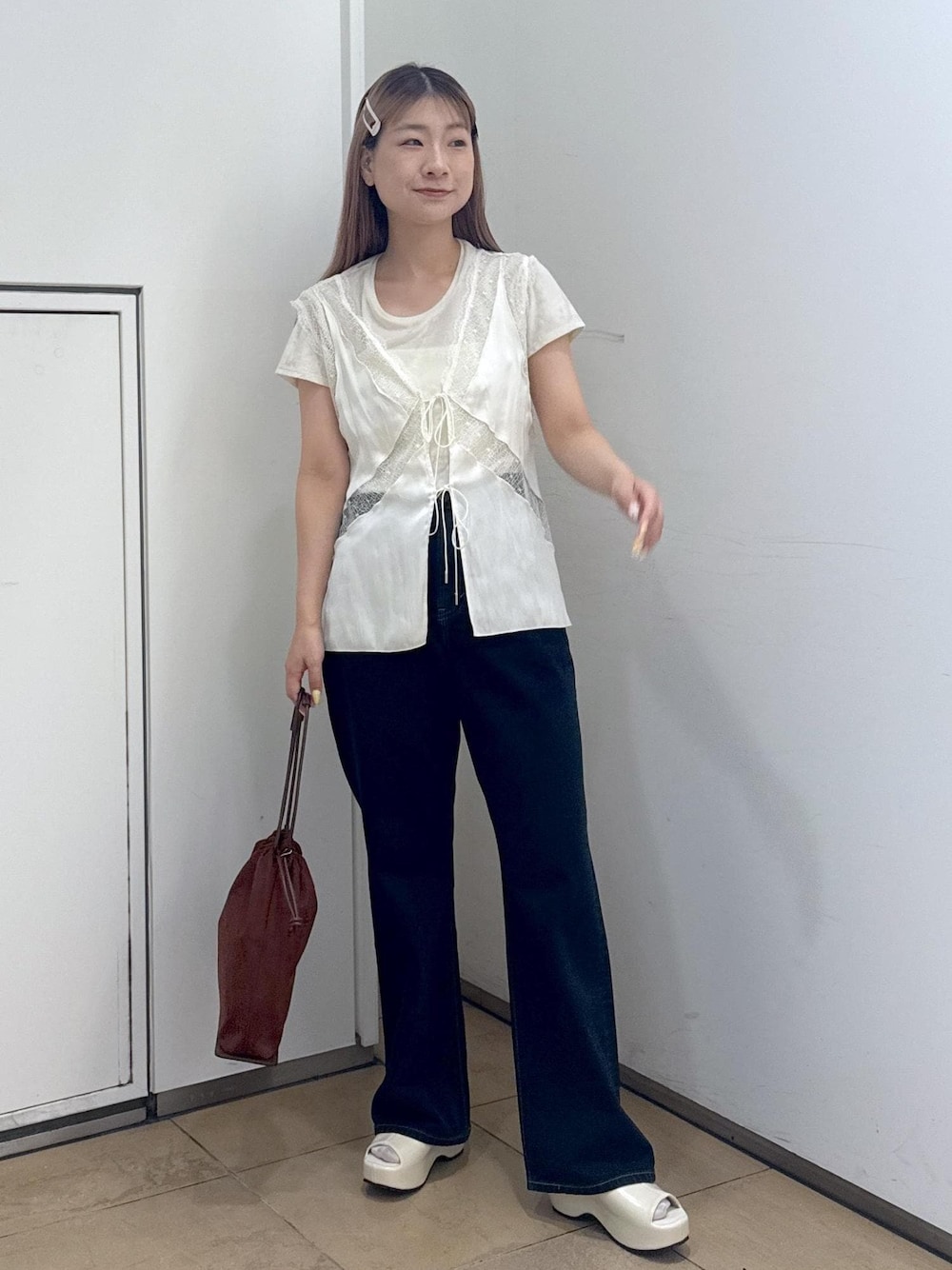 メロンメッシュレースジレを使った人気ファッションコーディネート - WEAR