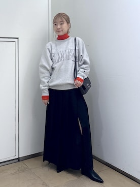 「ADAM ET ROPE'（アダムエロペ）のアイテム（スカート）」を使った、ハヅキさん（レディース・159cm）の秋コーディネート