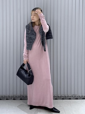 「アイテム（ドレス）」を使った、ハヅキさん（レディース・159cm）の冬コーディネート