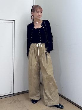 「ADAM ET ROPE'（アダムエロペ）のアイテム（スラックス）」を使った、ハヅキさん（レディース・159cm）の秋コーディネート