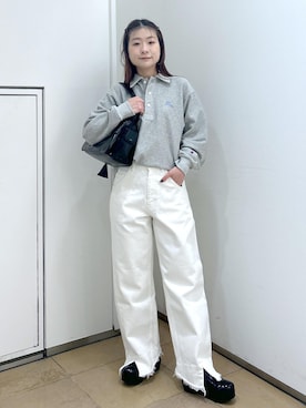 「ADAM ET ROPÉ」｜「アイテム（スウェット）」を使った、ハヅキさん（レディース・158cm）の冬コーディネート