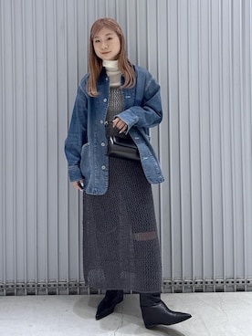 「アイテム（カバーオール）」を使った、ハヅキさん（レディース・159cm）の秋コーディネート