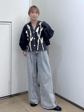「アイテム（シュシュ）」を使った、ハヅキさん（レディース・159cm）の秋コーディネート