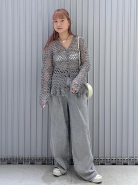 「アイテム（バレッタ/ヘアクリップ）」を使った、ハヅキさん（レディース・159cm・20代）の夏コーディネート