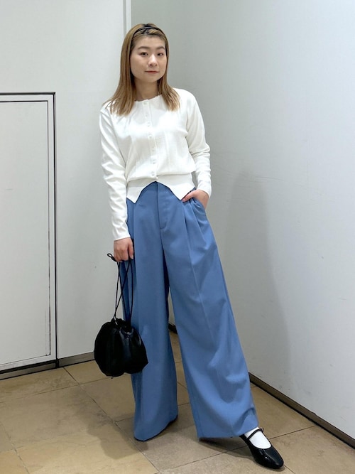 セール】【サステナブル】2タックワイドスラックス（スラックス