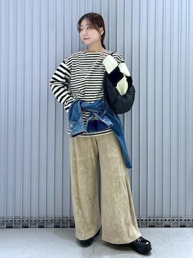 「ADAM ET ROPÉ」｜「アイテム（デニムジャケット）」を使った、ハヅキさん（レディース・158cm）の冬コーディネート