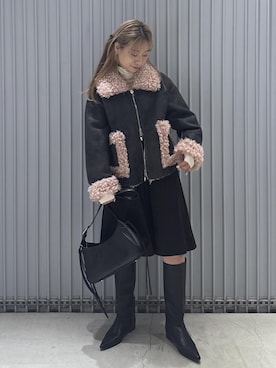 「ADAM ET ROPE'（アダムエロペ）のアイテム（ショルダーバッグ）」を使った、ハヅキさん（レディース・159cm）の秋コーディネート