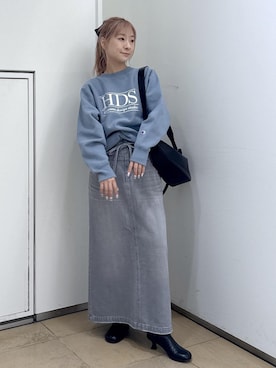 「アイテム（デニムスカート）」を使った、ハヅキさん（レディース・159cm・20代）の秋コーディネート